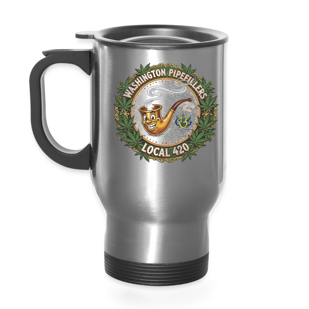 WASHINGTON PIPEFILLERS LOCAL 420 Travel Mug - silver