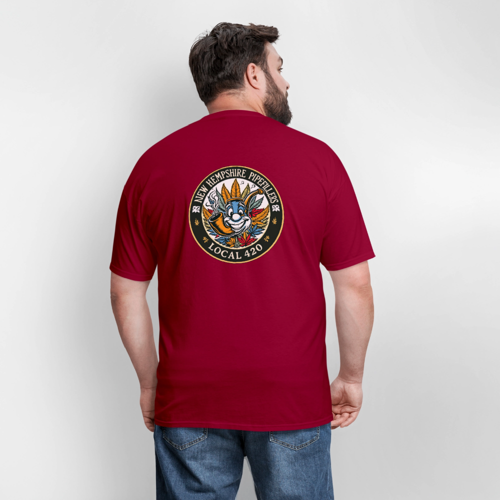 NEW HEMPSHIRE PIPEFILLERS LOCAL 420 2 EMBLEM Men's T-Shirt - true red