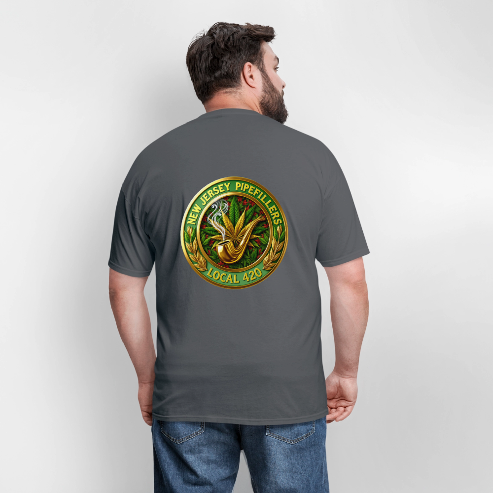 NEW JERSEY PIPEFILLERS LOCAL 420 F/B DESIGN Men's T-Shirt - charcoal