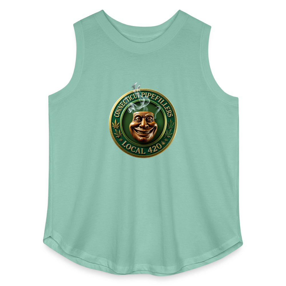 CONNECTICUT PIPEFILLERS LOCAL 420 Women's Curvy Relaxed Tank Top - saltwater