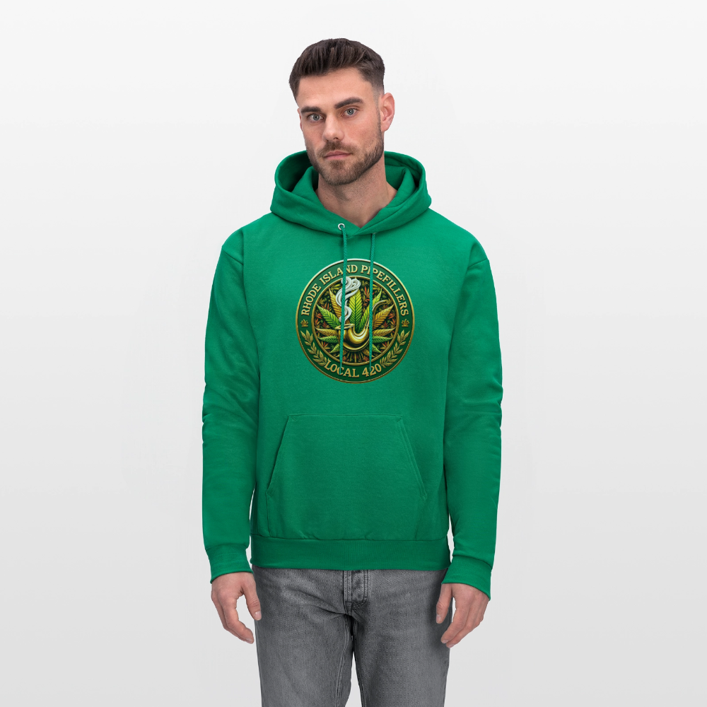 RHODE ISLAND PIPEFILLERS LOCAL 420 F/B DESIGNS Men's Hoodie - kelly green