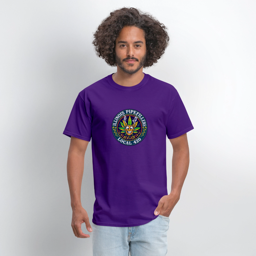 ILLINOIS PIPEFILLERS LOCAL 420 F/B DESIGN Men's T-Shirt - purple