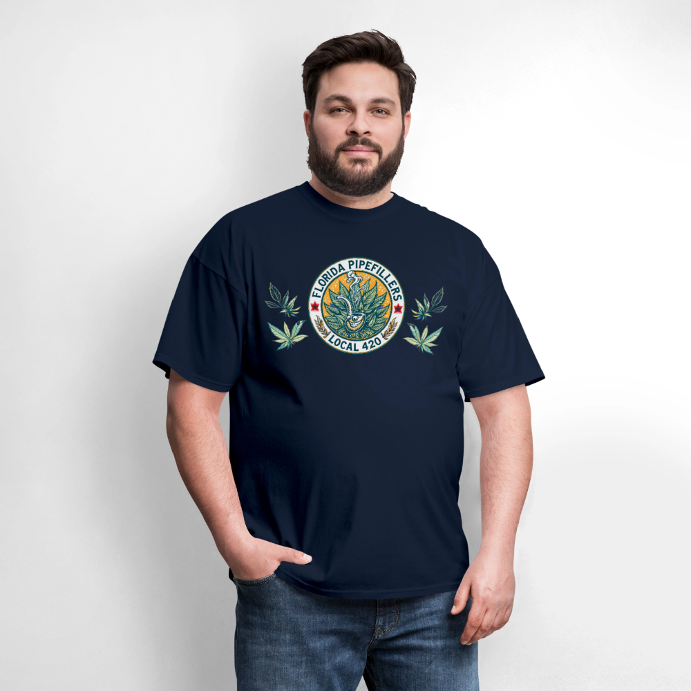 FLORIDA PIPEFILLERS LOCAL 420 F/B DESIGN Men's T-Shirt - navy