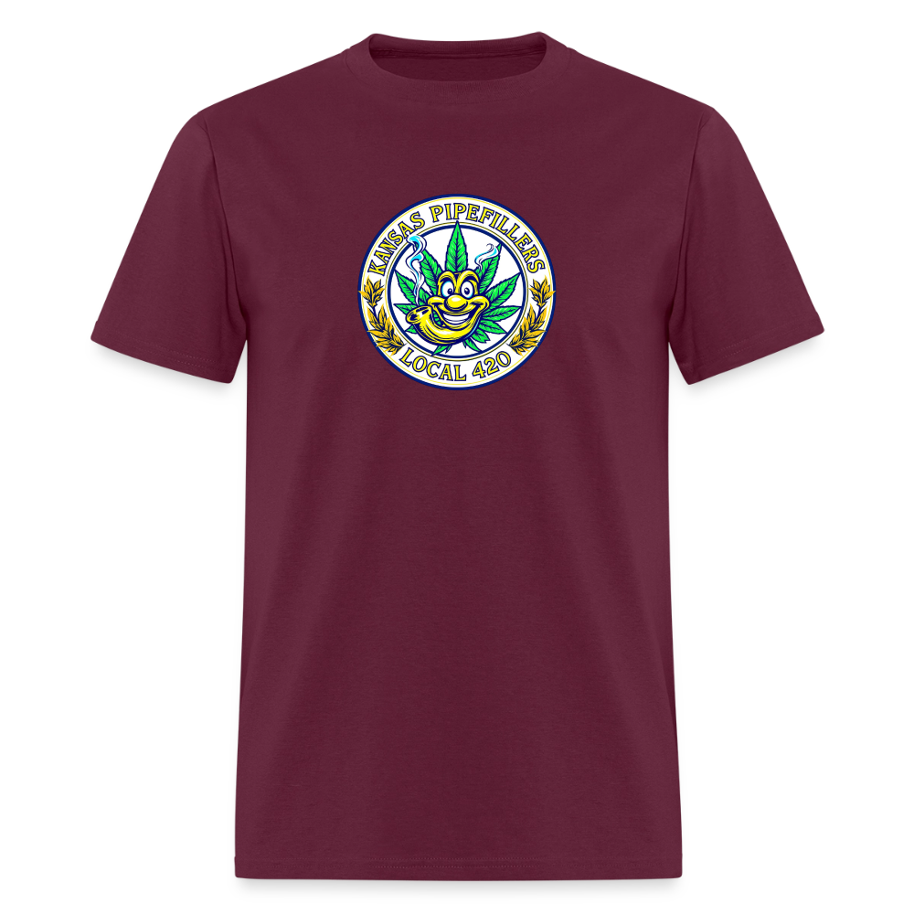 KANSAS PIPEFILLERS LOCAL 420 Men's T-Shirt - burgundy