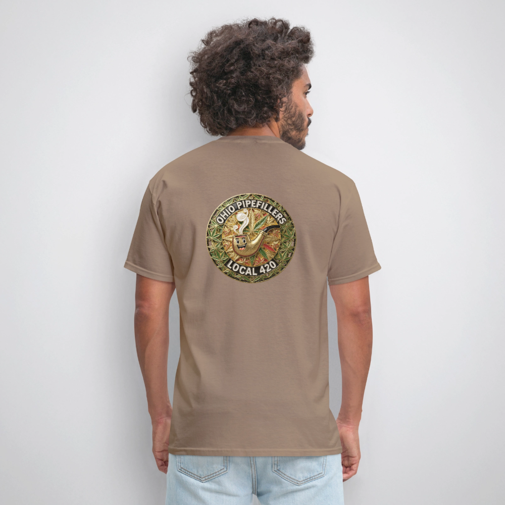 OHIO PIPEFILLERS LOCAL 420  F/B DESIGNS Men's T-Shirt - safari