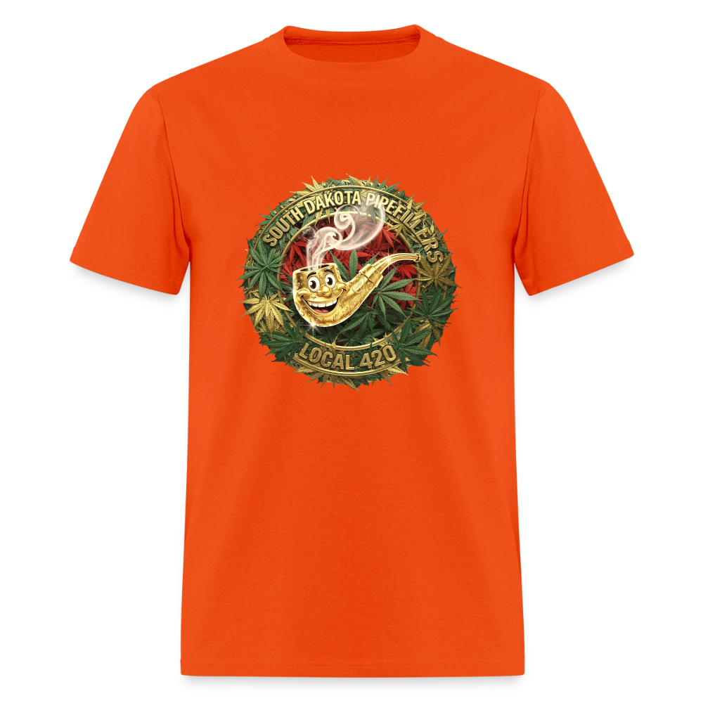 SOUTH DAKOTA PIPEFILLERS LOCAL 420  F/B DESIGN Men's T-Shirt - orange