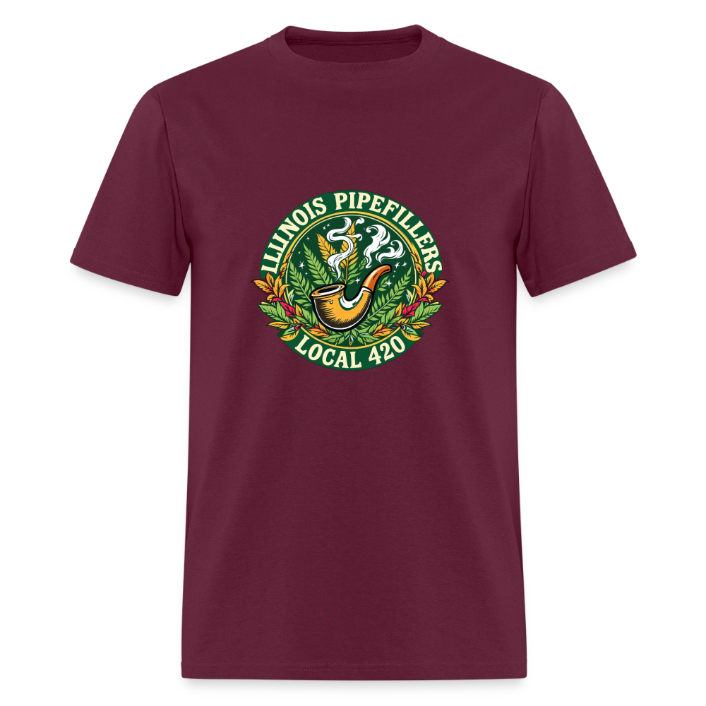 ILLINOIS PIPEFILLERS LOCAL 420 Men's T-Shirt - burgundy