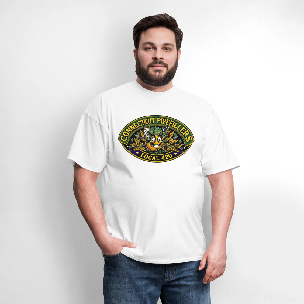 CONNECTICUT PIPEFILLERD LOCAL 420 F/B DESIGN Men's T-Shirt - white