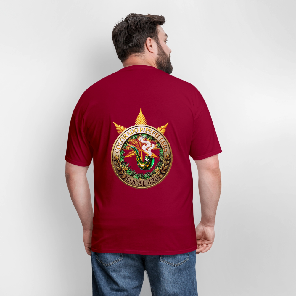 COLORADO PIPEFILLERS LOCAL 420 F/B EMBLEMS Men's T-Shirt - true red