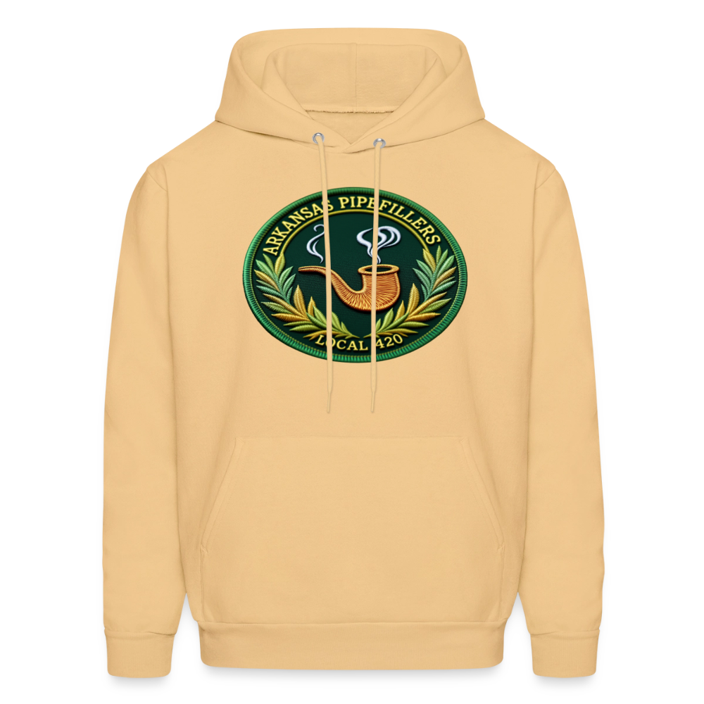 ARKANSAS PIPEFILLERS LOCAL 420 F/B EMBLEMS  Men's Hoodie - light gold 