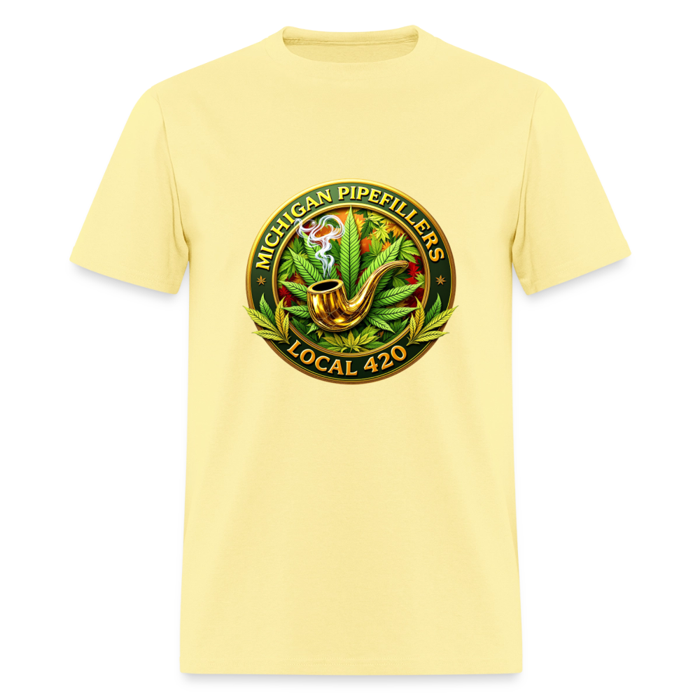 MICHIGAN PIPEFILLERS LOCAL 420 F/B DESIGN Men's T-Shirt - cornsilk