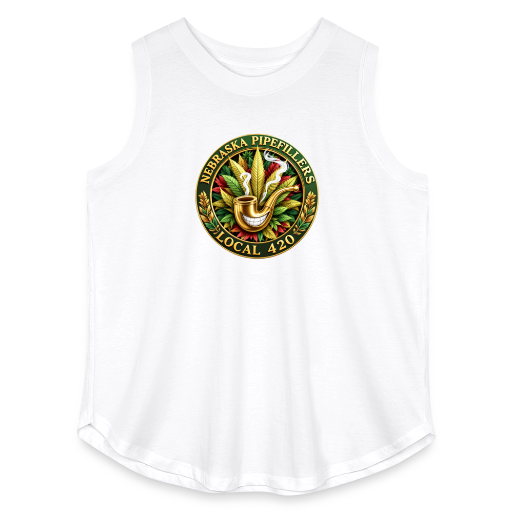NEBRASKA PIPEFILLERS LOCAL 420 F/B DESIGNS Women's Curvy Relaxed Tank Top - white