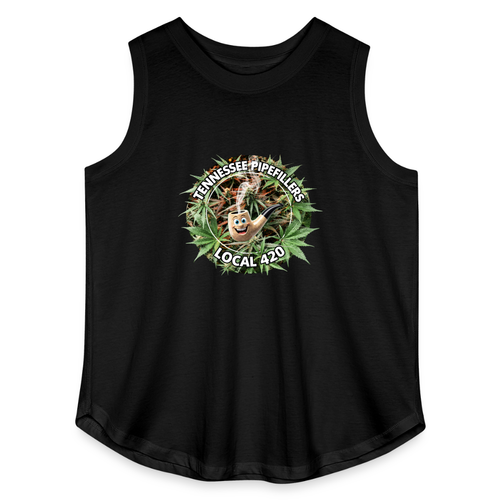 TENNESSEE PIPEFILLERS LOCAL 420 F/B DESIGN Women's Curvy Relaxed Tank Top - black