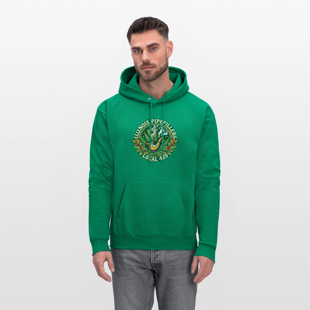 ILLINOIS PIPEFILLERS LOCAL 420 F/B DESIGN Men's Hoodie - kelly green
