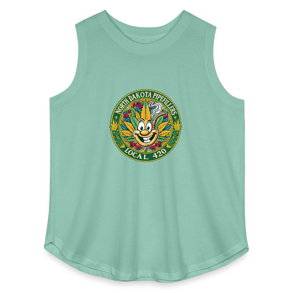 NORTH DAKOTA PIPEFILLERS LOCAL 420 Women's Curvy Relaxed Tank Top - saltwater