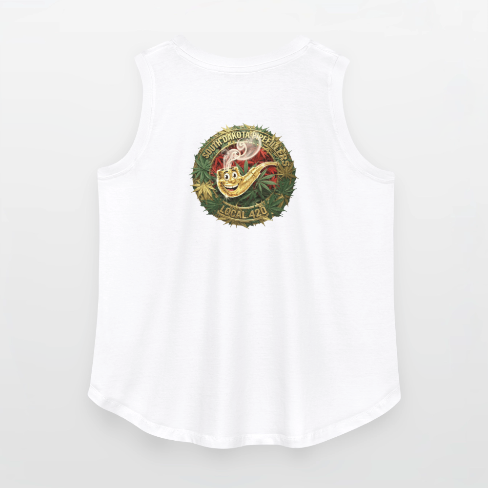 SOUTH DAKOTA PIPEFILLERS LOCAL 420  F/B DESIGN Women's Curvy Relaxed Tank Top - white