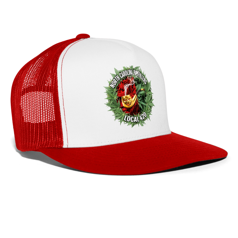 NORTH CAROLINA PIPEFILLERS LOCAL 420 Trucker Hat - white/red