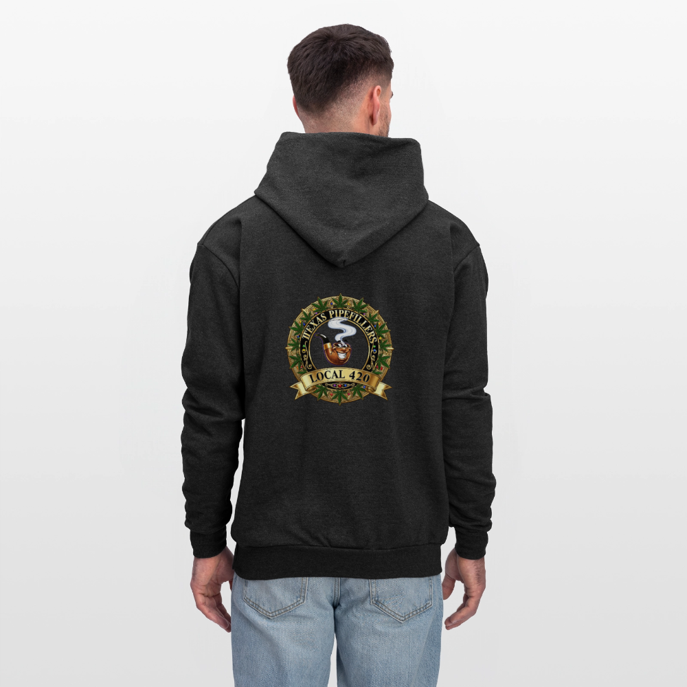 TEXAS PIPEFILLERS LOCAL 420 F/B DESIGN Men's Hoodie - charcoal grey