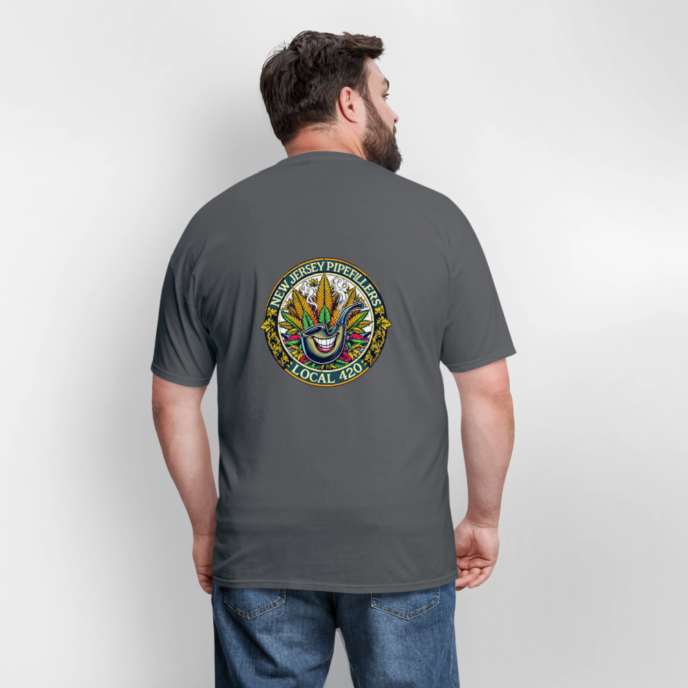 NEW JERSEY PIPEFILLERS LOCAL 420 F/B DESIGN Men's T-Shirt - charcoal