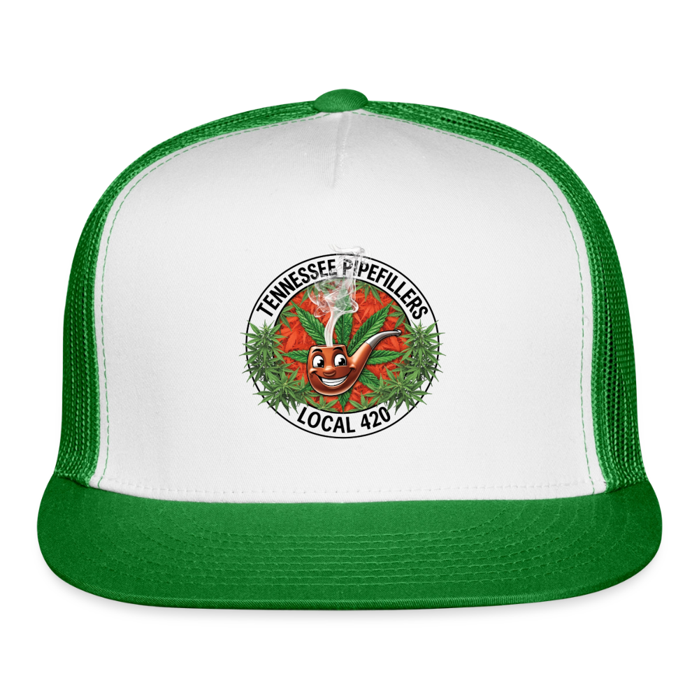 TENNESSEE PIPEFILLERS LOCAL 420 Trucker Hat - white/kelly green