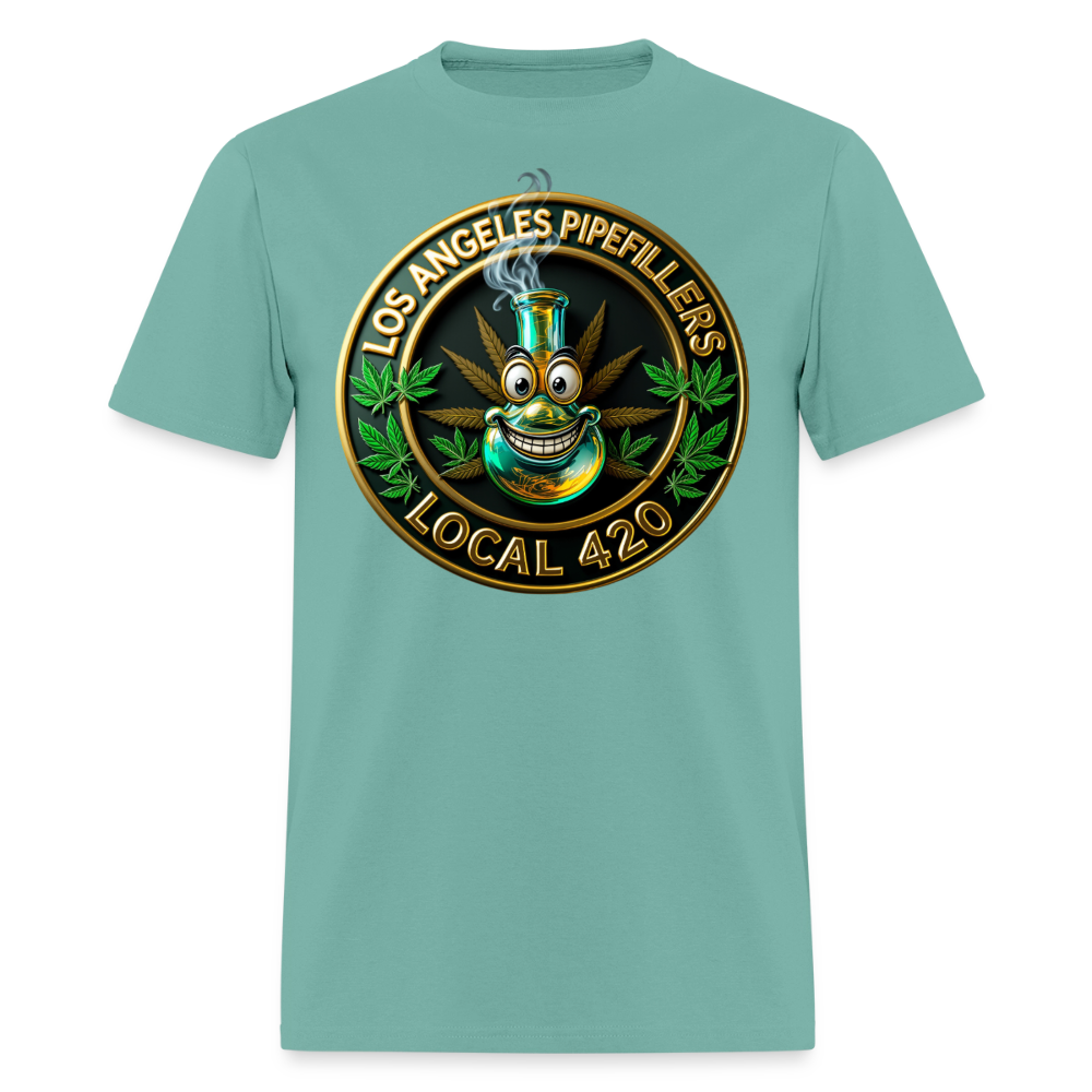 LOS ANGLES PIPEFILLERS LOCAL 420 Men's T-Shirt - aquatic