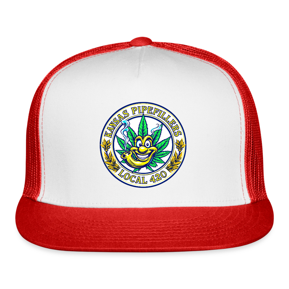 KANSAS PIPEFILLERS LOCAL 420 Trucker Hat - white/red