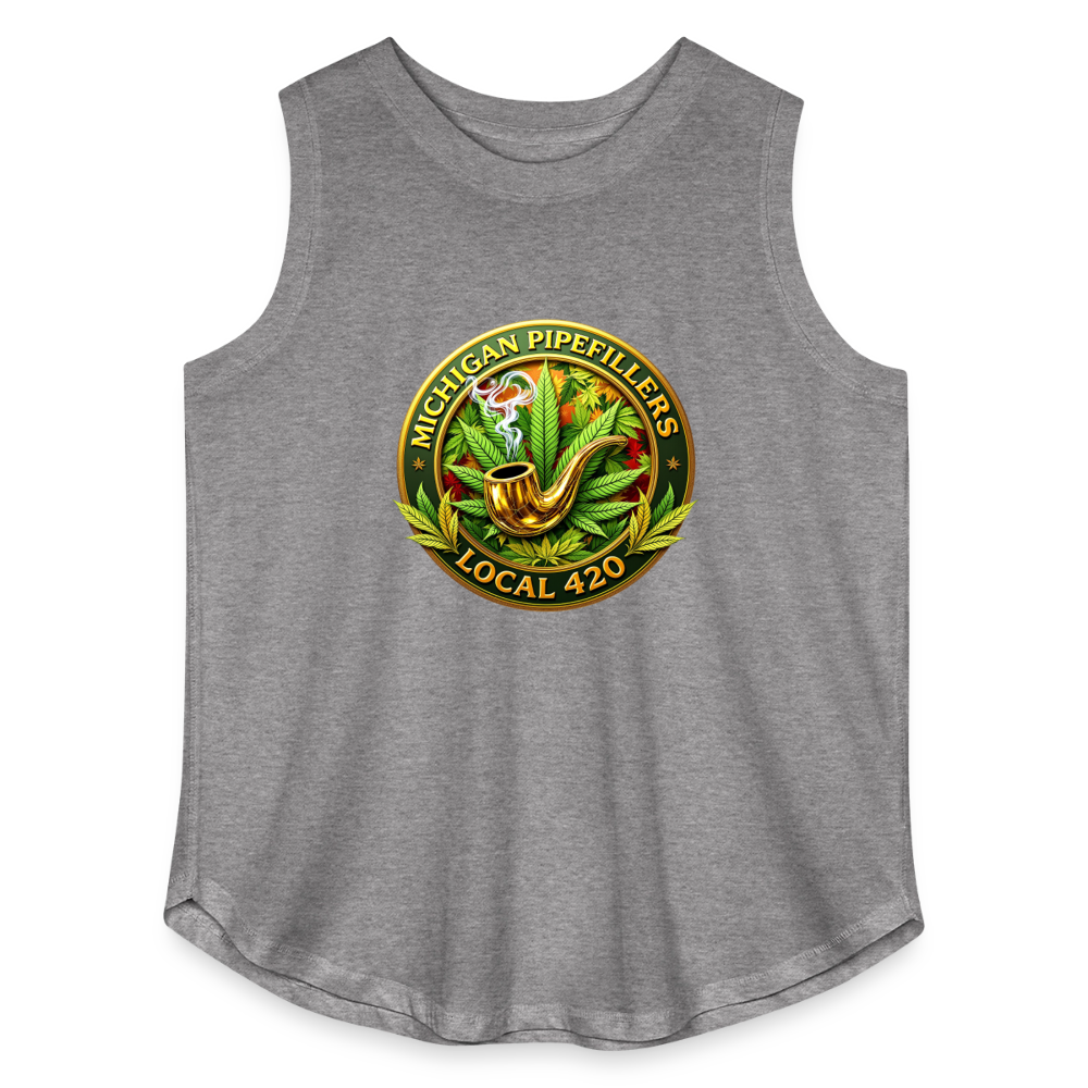 MICHIGAN PIPEFILLERS LOCAL 420 F/B DESIGN Women's Curvy Relaxed Tank Top - granite heather 