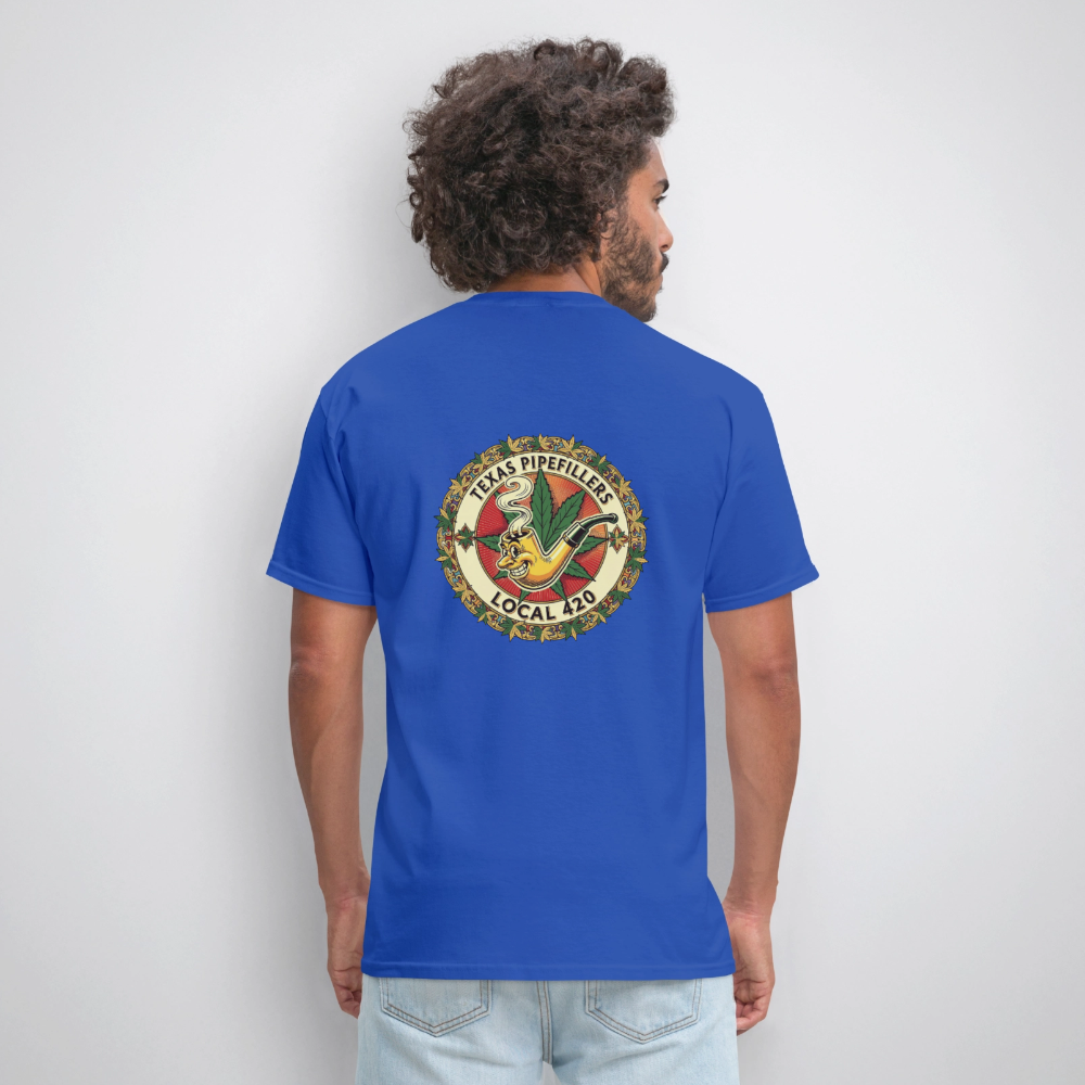 TEXAS PIPEFILLERS LOCAL 420 F/B DESIGN Men's T-Shirt - royal blue