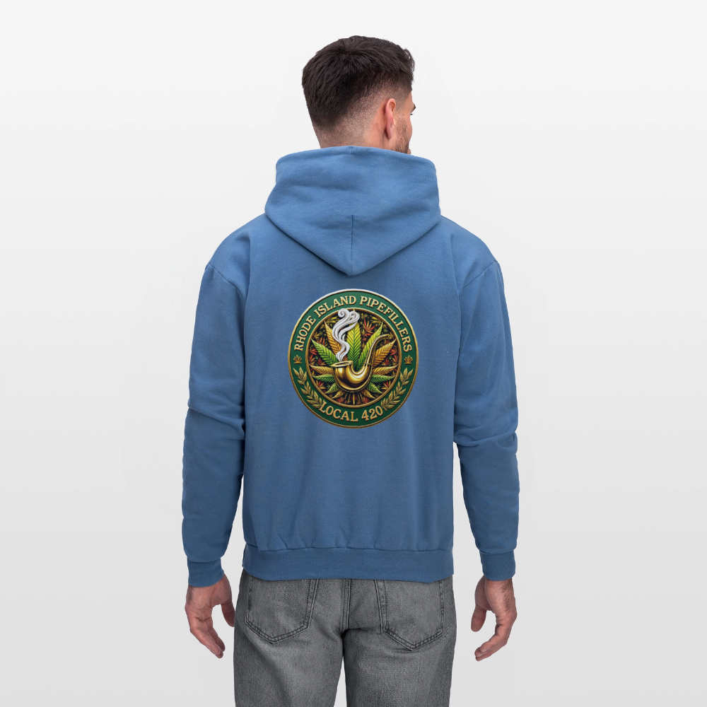 RHODE ISLAND PIPEFILLERS LOCAL 420 F/B DESIGNS Men's Hoodie - denim blue