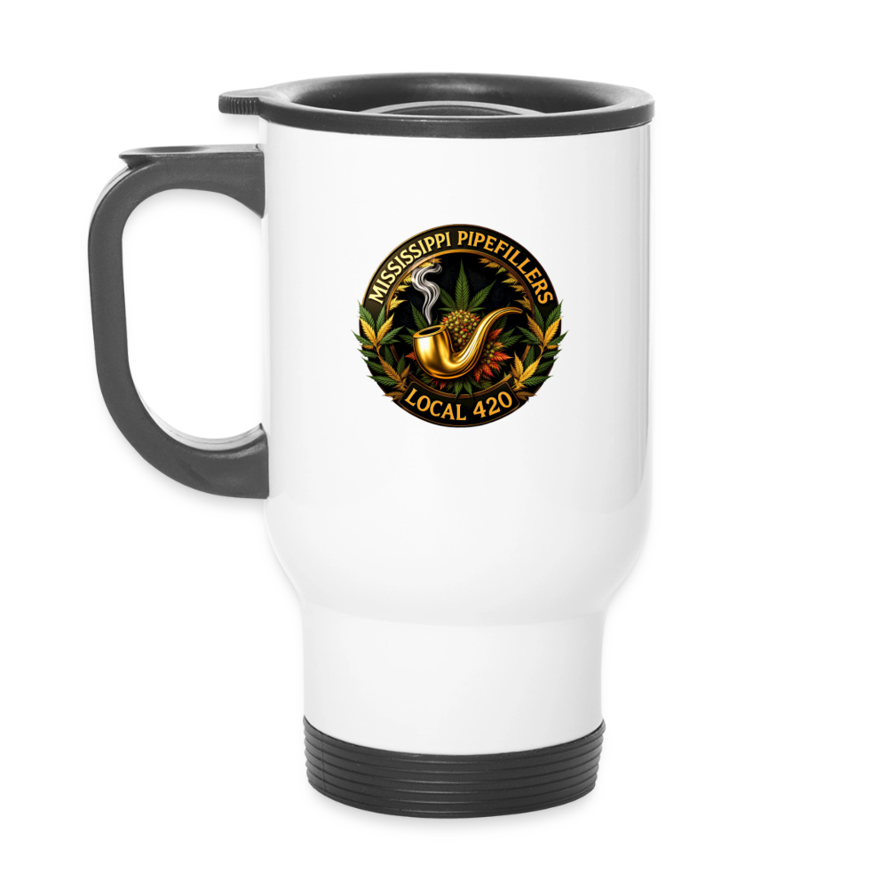 MiSSISSIPPI  PIPEFILLERS LOCAL 420 14oz Stainless Steel Travel Mug - white