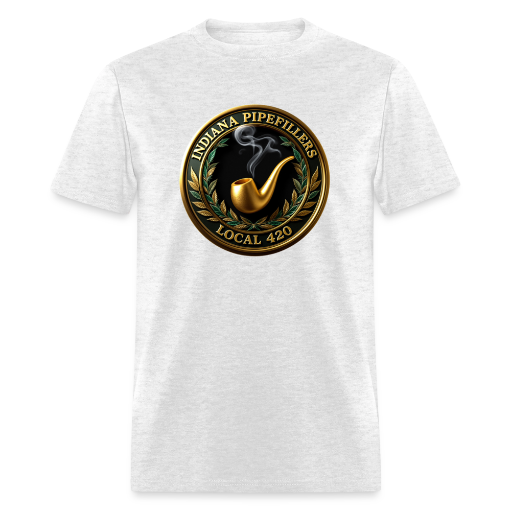 INDIANA PIPEFILLERS LOCAL 420 F/B DESIGN Men's T-Shirt - light heather gray