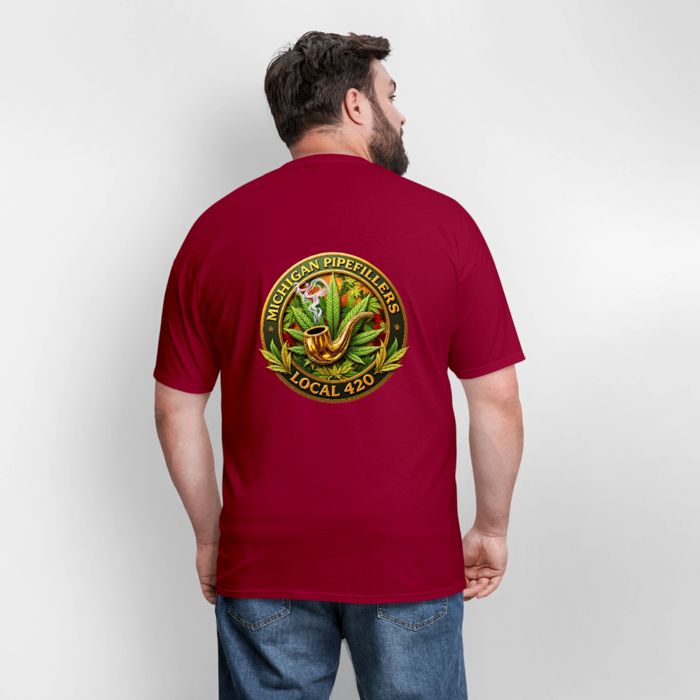 MICHIGAN PIPEFILLERS LOCAL 420 F/B DESIGN Men's T-Shirt - true red