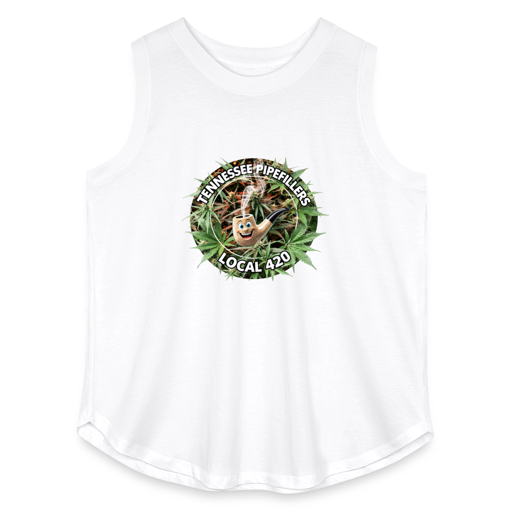 TENNESSEE PIPEFILLERS LOCAL 420 F/B DESIGN Women's Curvy Relaxed Tank Top - white