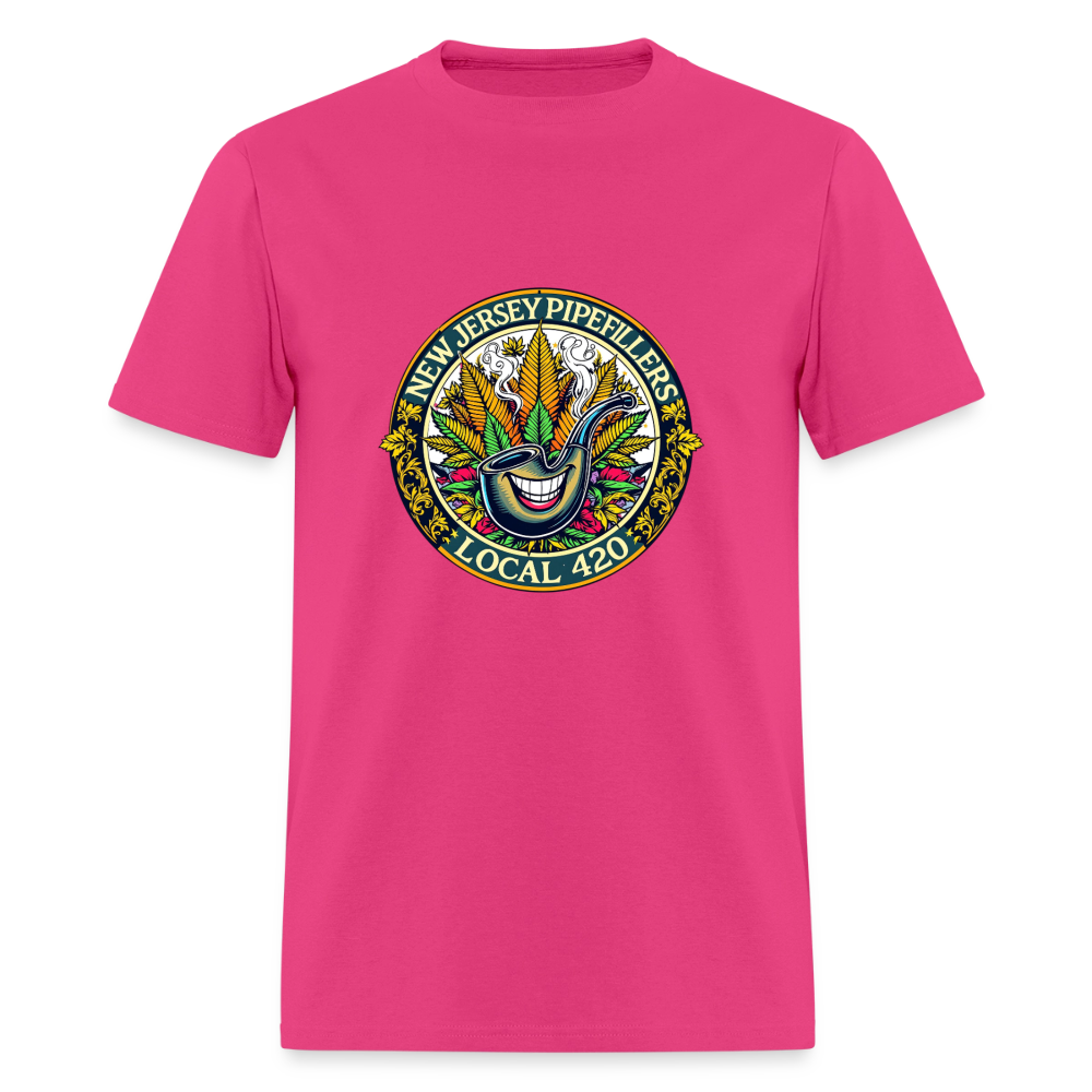 NEW JERSEY PIPEFILLERS LOCAL 420 F/B DESIGN Men's T-Shirt - fuchsia
