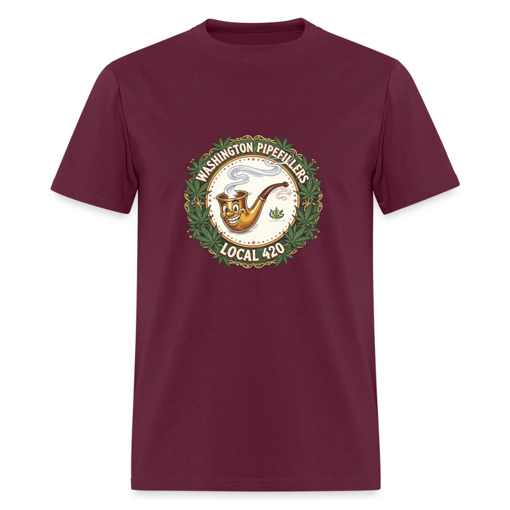 WASHINGTON PIPEFILLERS LOCAL 420 Men's T-Shirt - burgundy