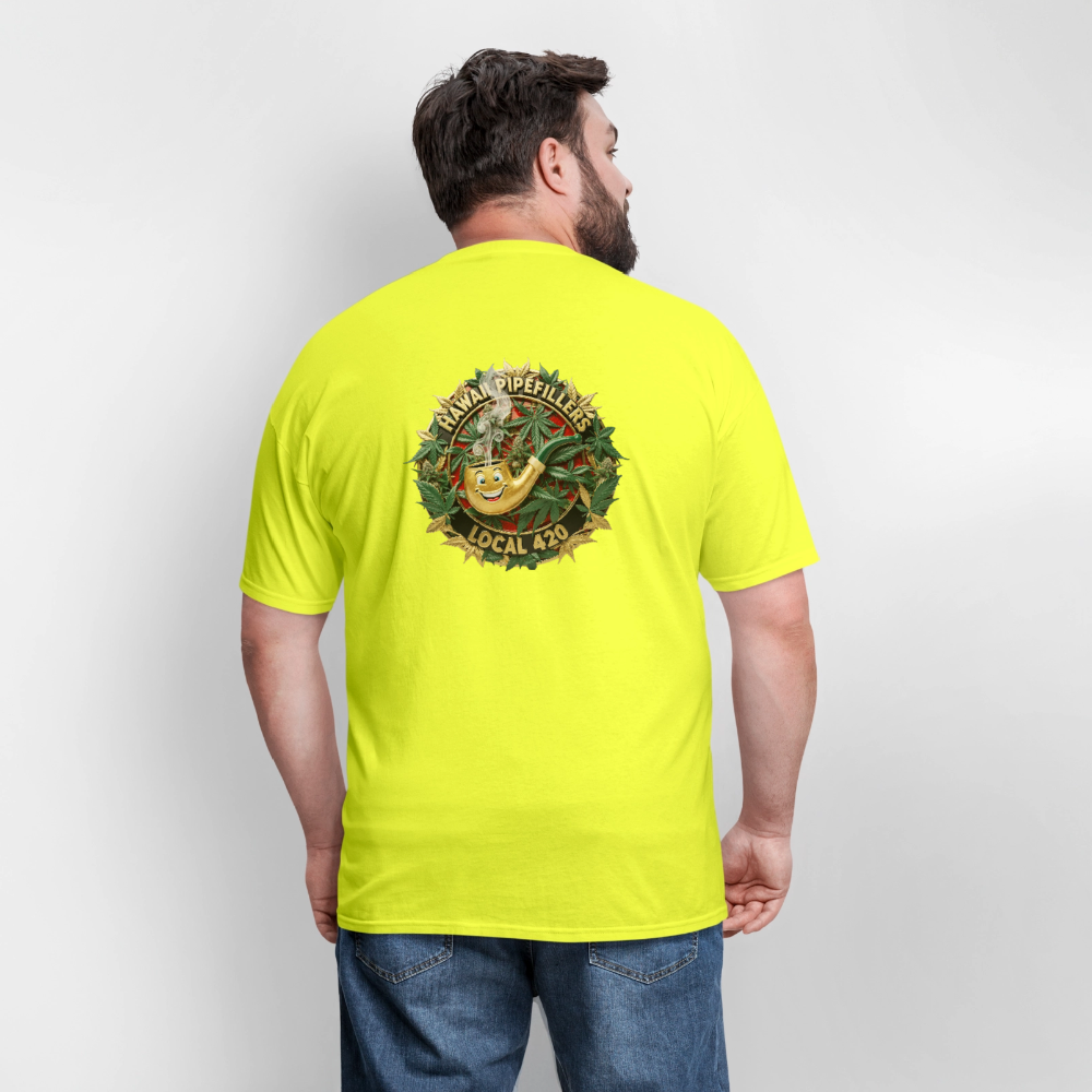 HAWAII PIPEFILLERS LOCAL 420 F/B DESIGN Men's T-Shirt - safety green