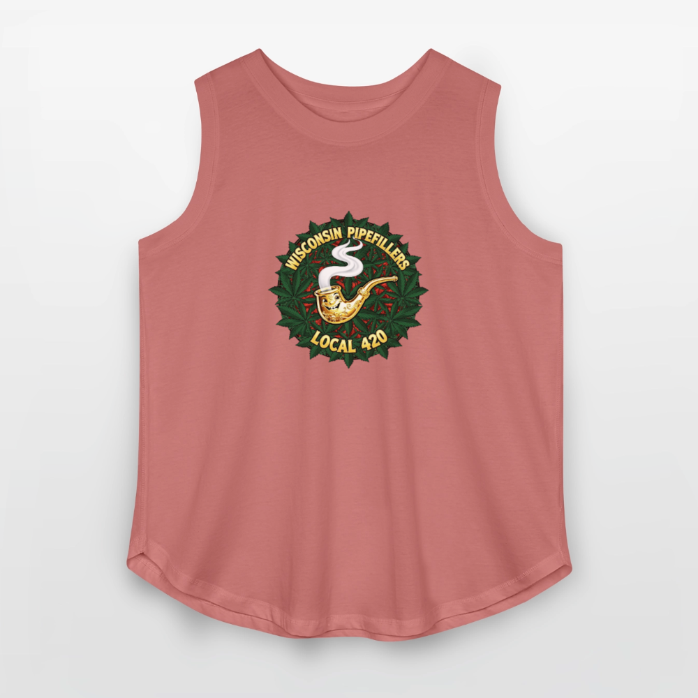 WISCONSIN PIPEFILLERS LOCAL 420 Women's Curvy Relaxed Tank Top - mauve