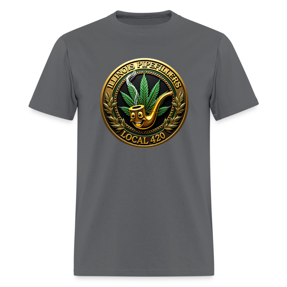 ILLINOIS PIPEFILLERS LOCAL 420 F/B DESIGN Men's T-Shirt - charcoal