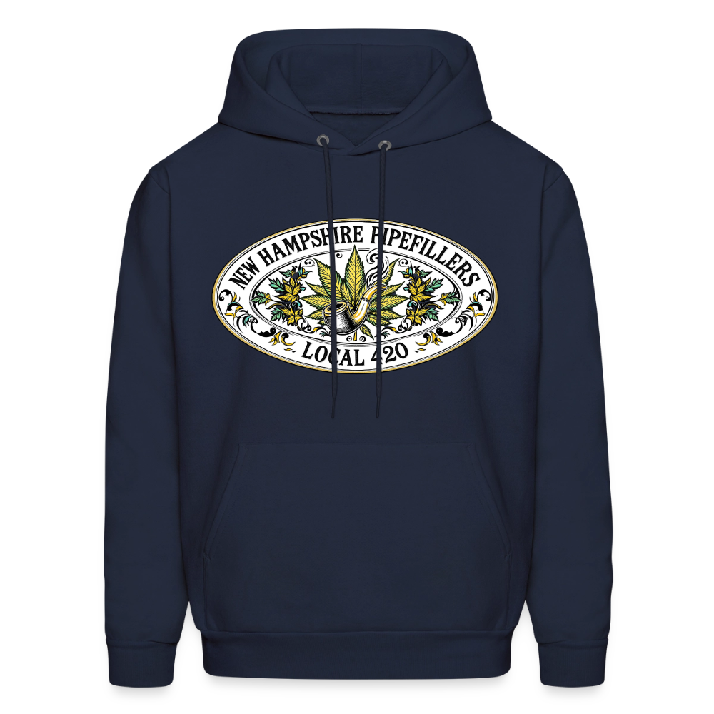NEW HAMPSHIRE PIPEFILLERS LOCAL 420 2 EMBLEM Men's Hoodie - navy