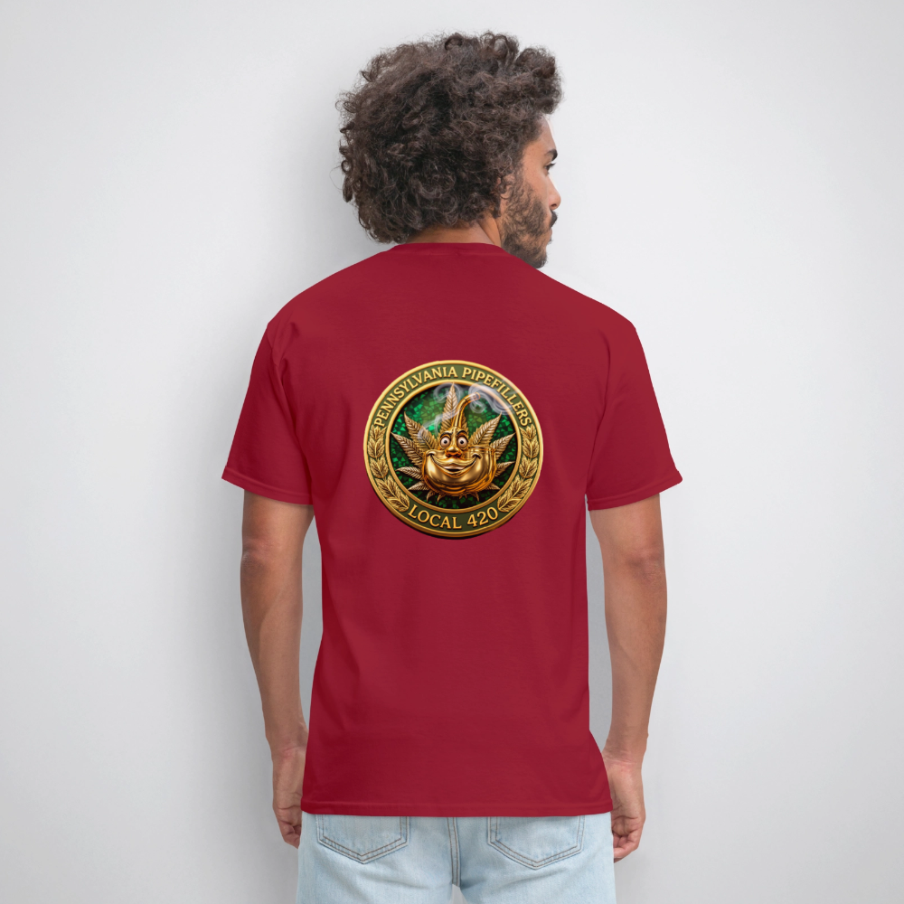 PENNSYLVANIA PIPEFILLERS LOCAL 420 F/B DESIGNS Men's T-Shirt - true red