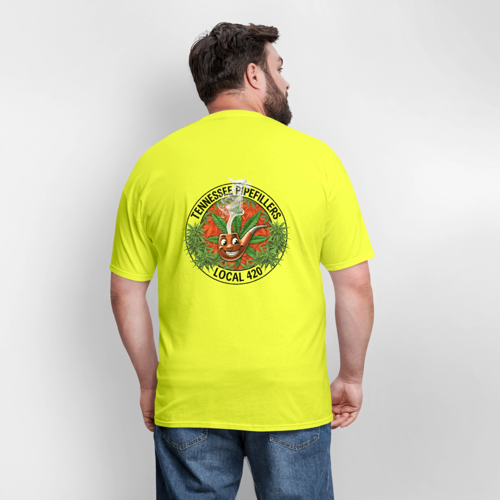 TENNESSEE PIPEFILLERS LOCAL 420 Men's T-Shirt - safety green