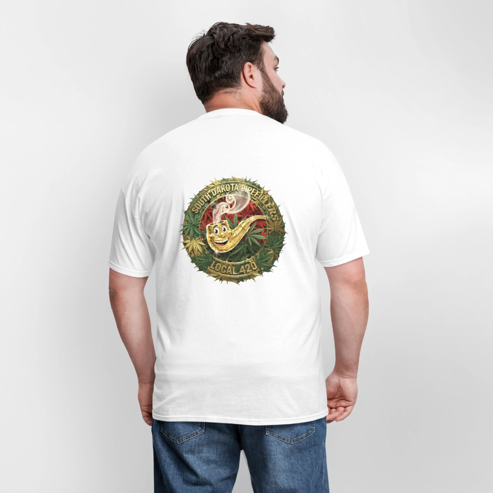 SOUTH DAKOTA PIPEFILLERS LOCAL 420  F/B DESIGN Men's T-Shirt - white