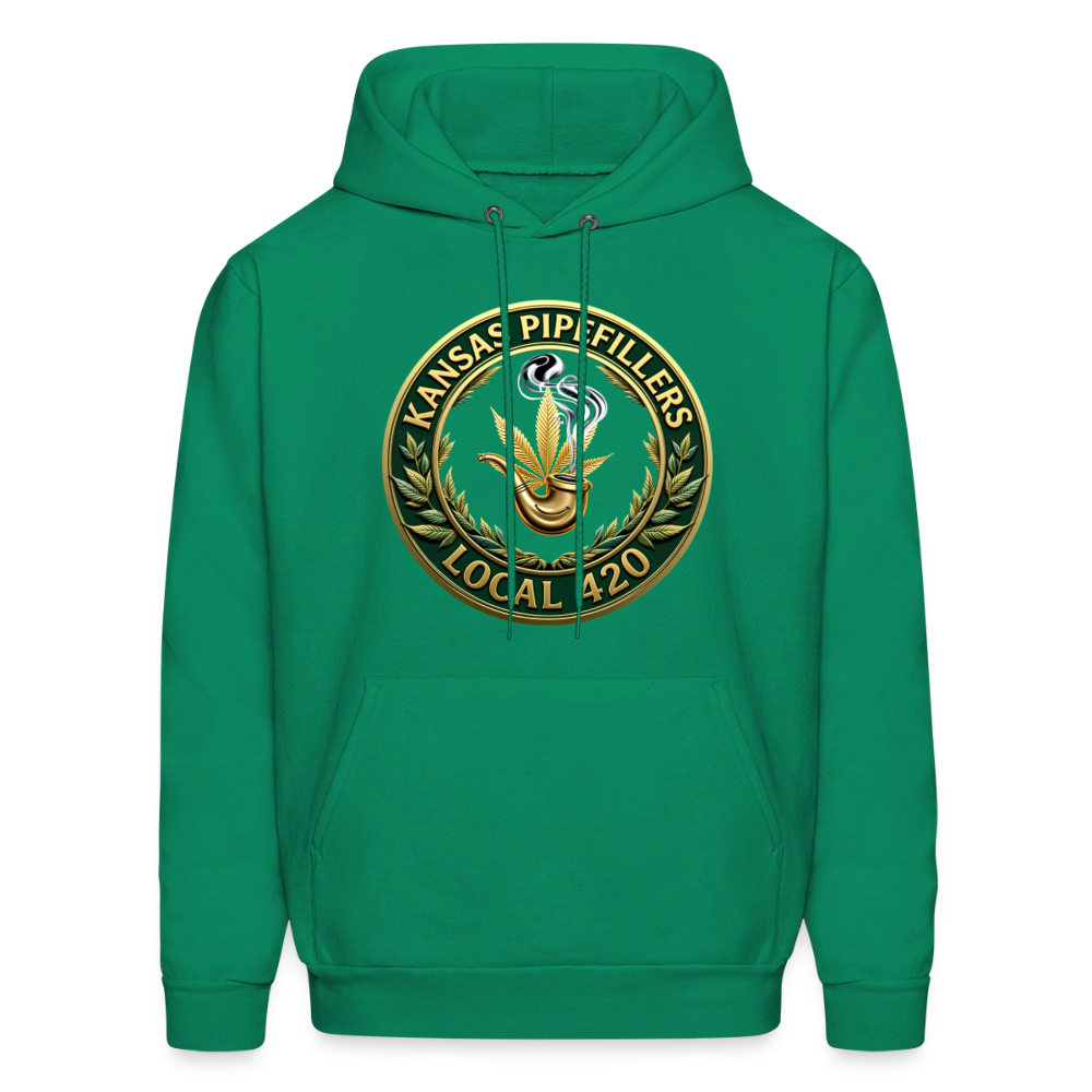 KANSAS PIPEFILLERS LOCAL 420 F/B DESIGNS Men's Hoodie - kelly green