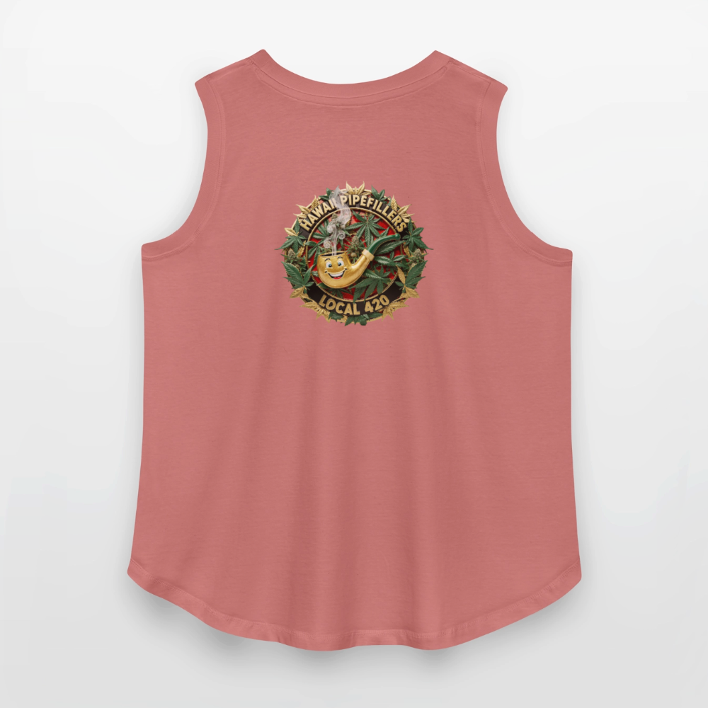 HAWAII PIPEFILLERS LOCAL 420 F/B DESIGN Women's Curvy Relaxed Tank Top - mauve