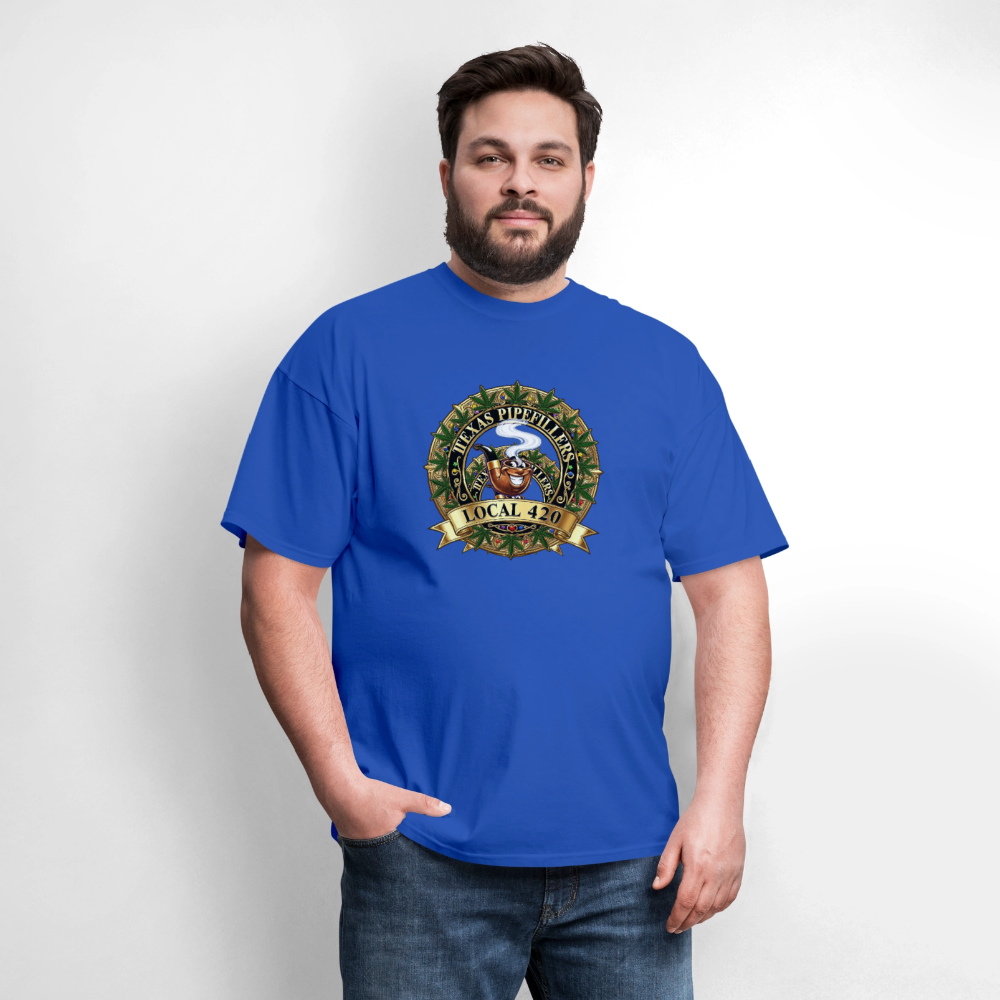 TEXAS PIPEFILLERS LOCAL 420 F/B DESIGN Men's T-Shirt - royal blue