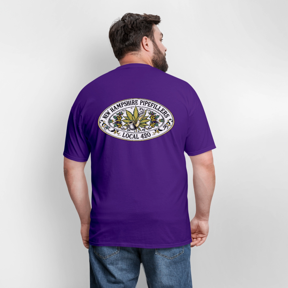 NEW HAMPSHIRE PIPEFILLERS LOCAL 420 2 EMBLEM Men's T-Shirt - purple