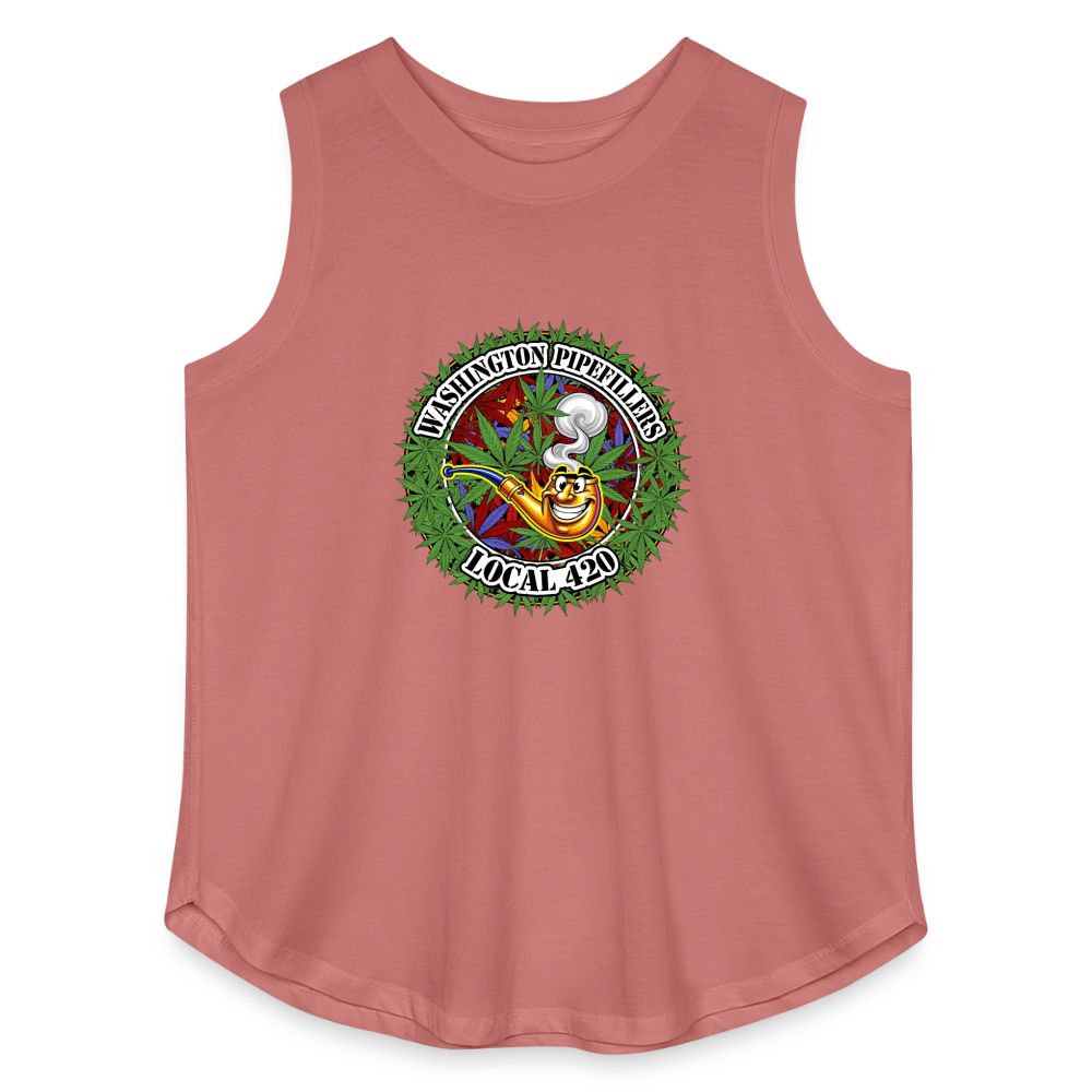 WASHINGTON PIPEFILLERS LOCAL 420 F/B DESIGN Women's Curvy Relaxed Tank Top - mauve