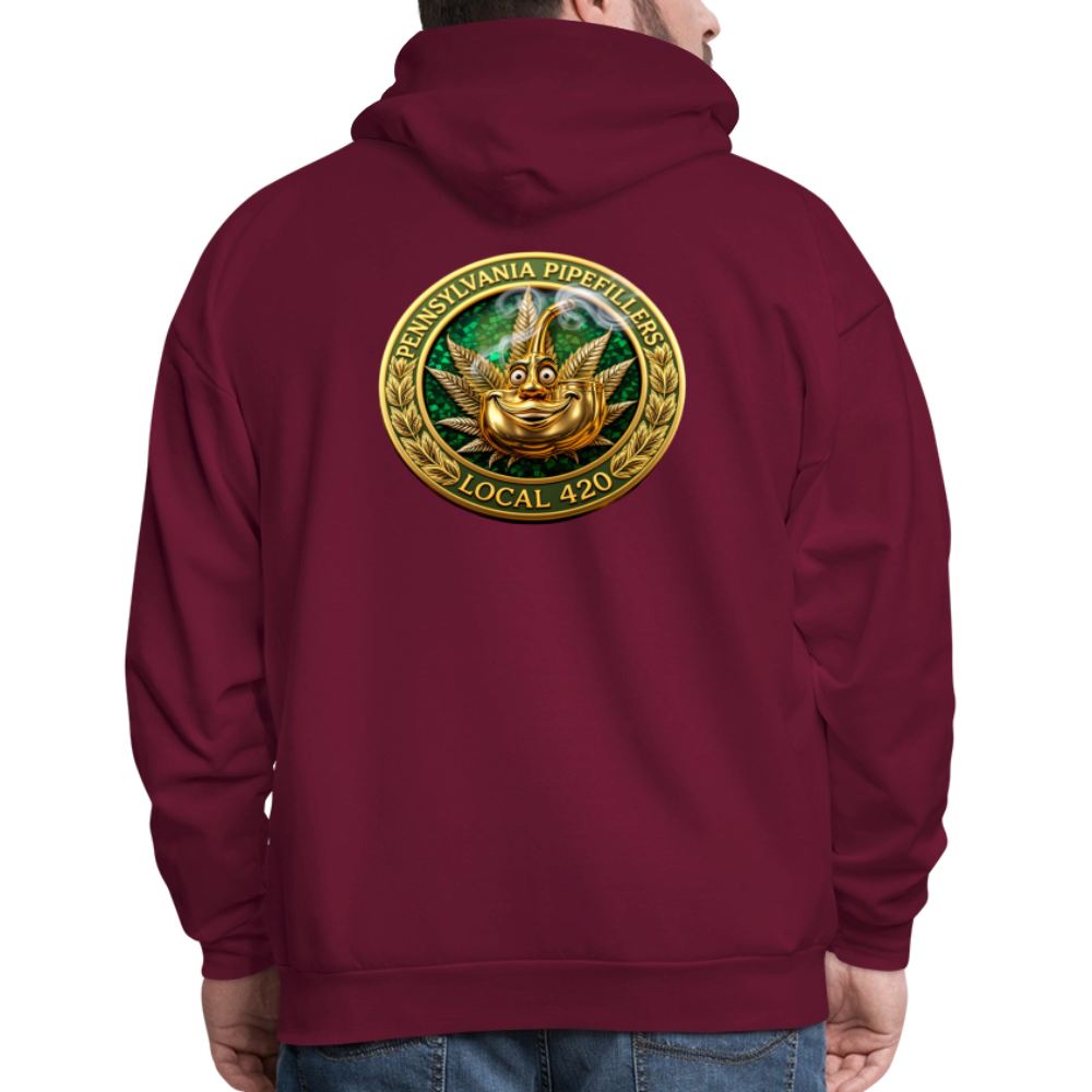 PENNSYLVANIA PIPEFILLERS LOCAL 420 F/B DESIGNS Men's Hoodie - burgundy