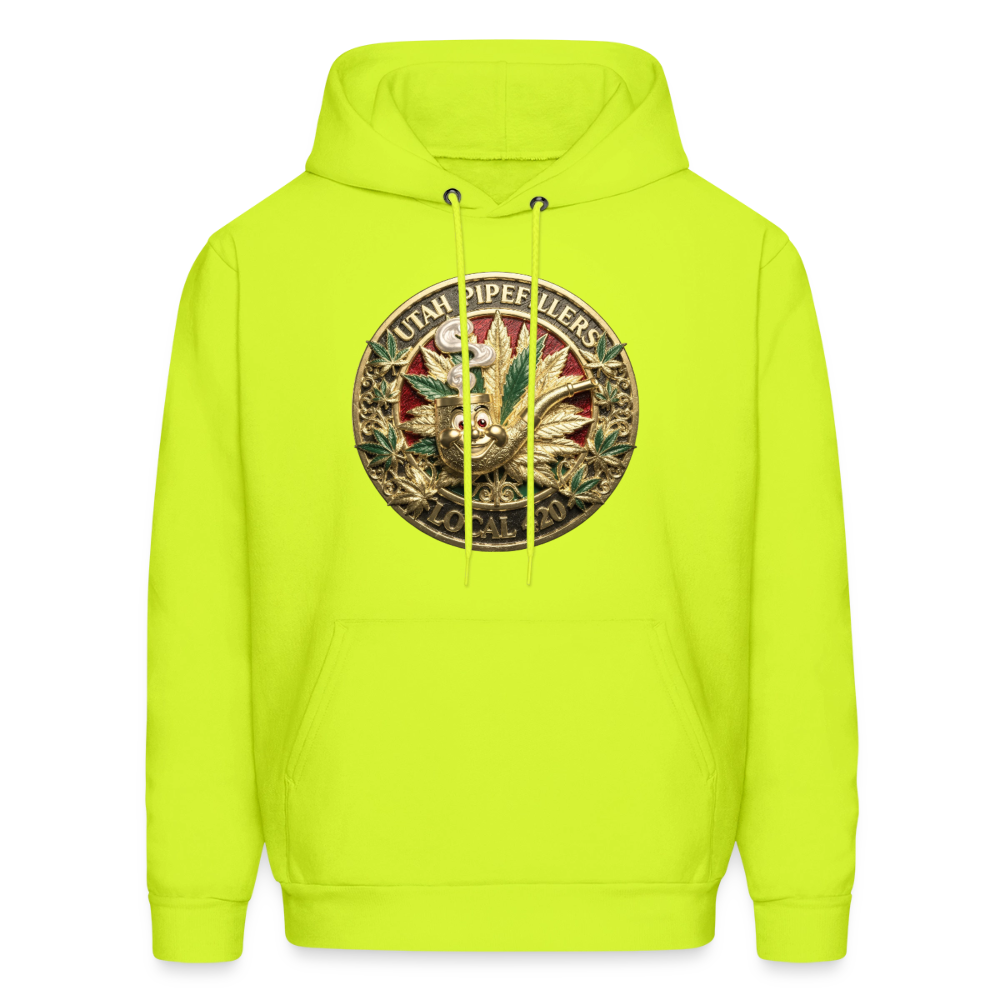 UTAH PIPEFILLERS LOCAL 420 Men's  Hoodie - safety green