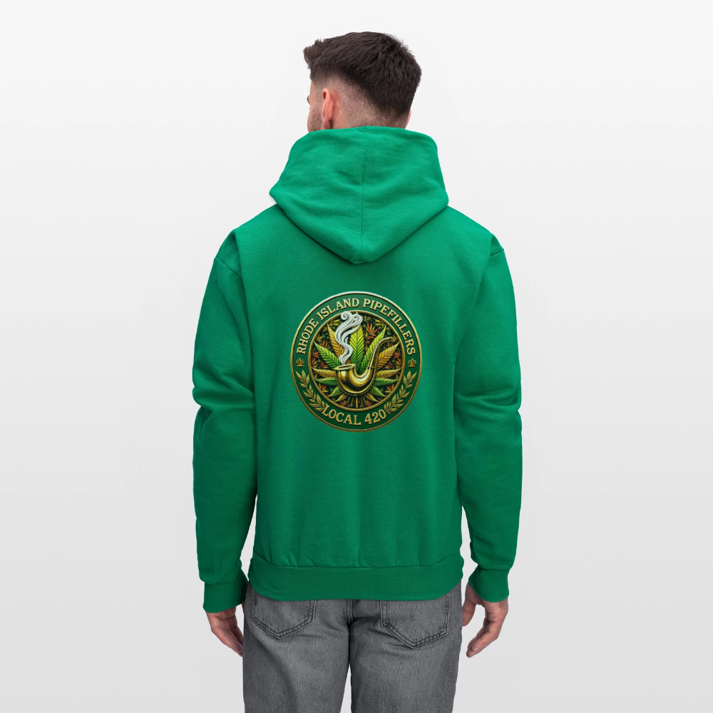 RHODE ISLAND PIPEFILLERS LOCAL 420 F/B DESIGNS Men's Hoodie - kelly green